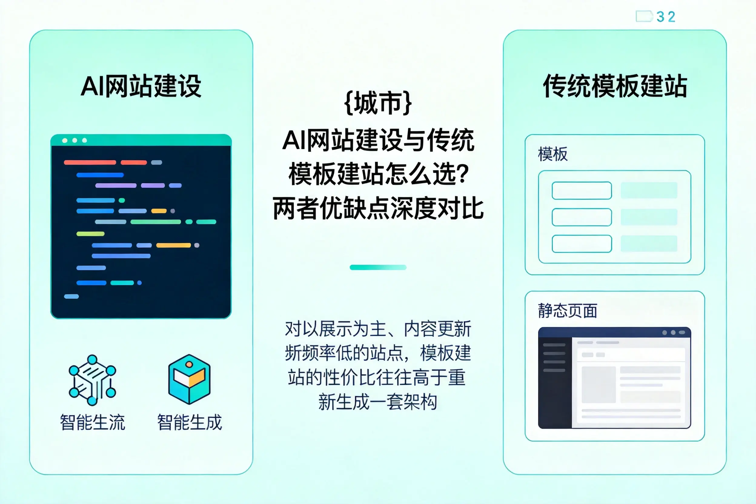 黄山AI网站建设与传统模板建站怎么选？两者优缺点深度对比