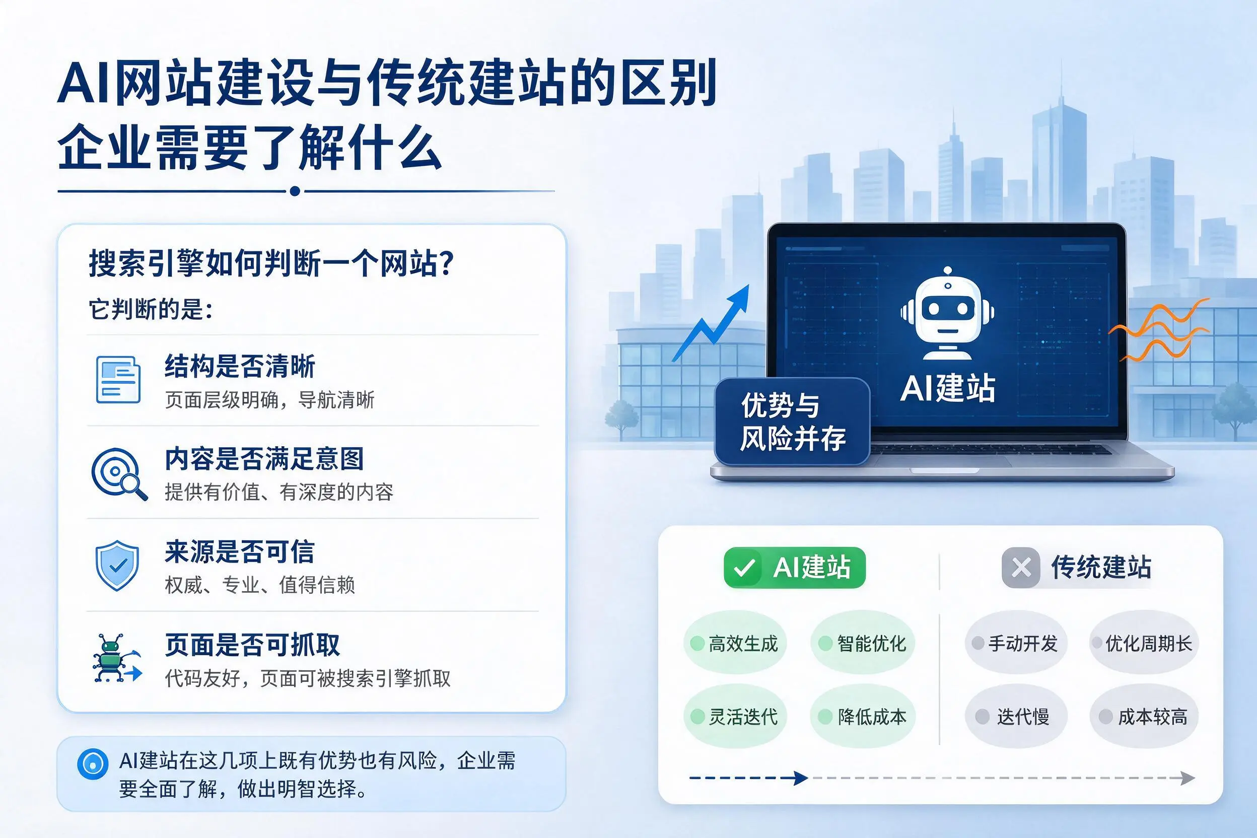 AI网站建设与传统建站的区别，黄山企业需要了解什么