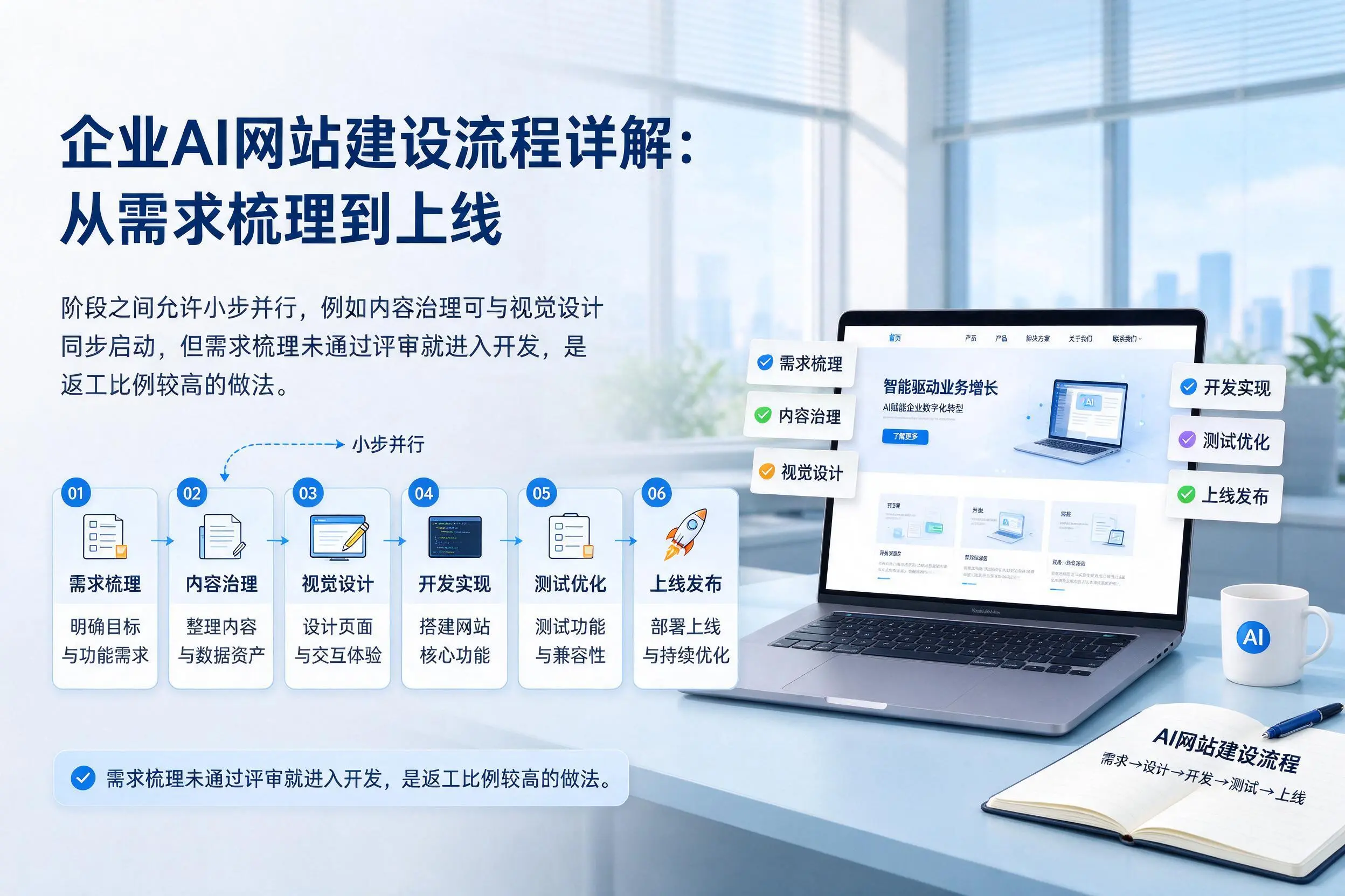 黄山企业AI网站建设流程详解:从需求梳理到上线