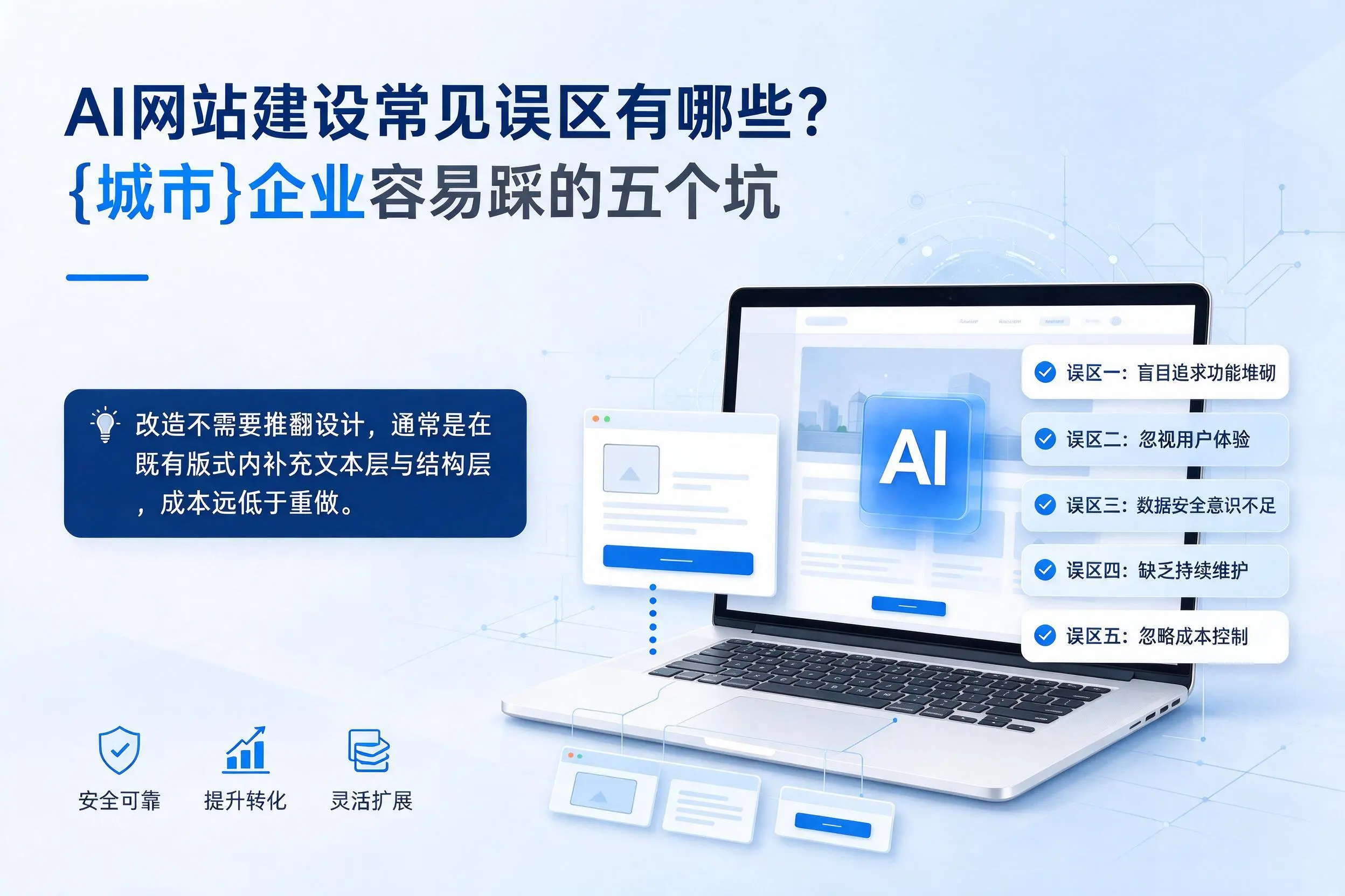 AI网站建设常见误区有哪些？黄山企业容易踩的五个坑